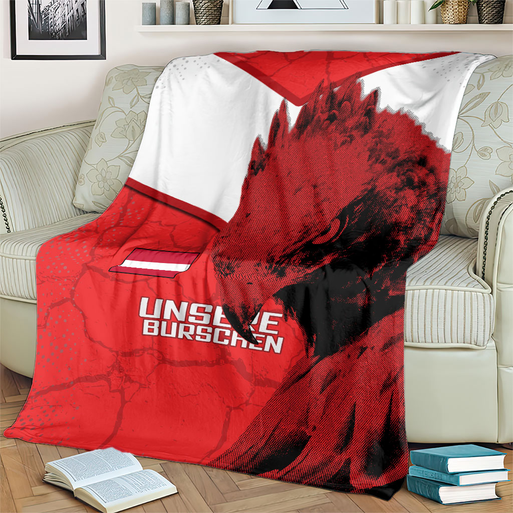 Austria Football Blanket Unsere Burschen Eagle Mascot
