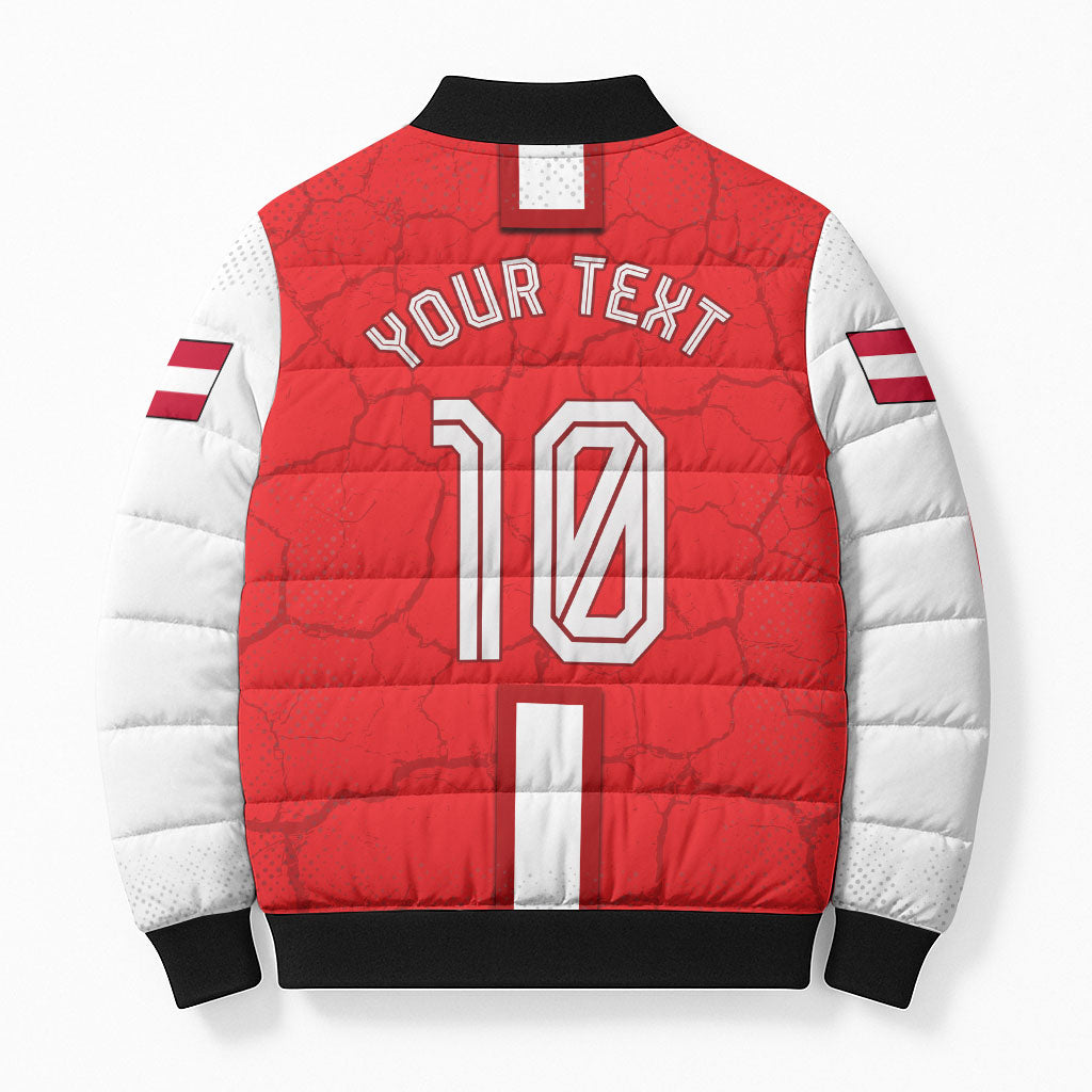 Personalized Austria Football Bomber Puffer Jacket Unsere Burschen Eagle Mascot