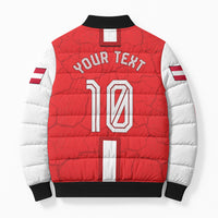 Personalized Austria Football Bomber Puffer Jacket Unsere Burschen Eagle Mascot