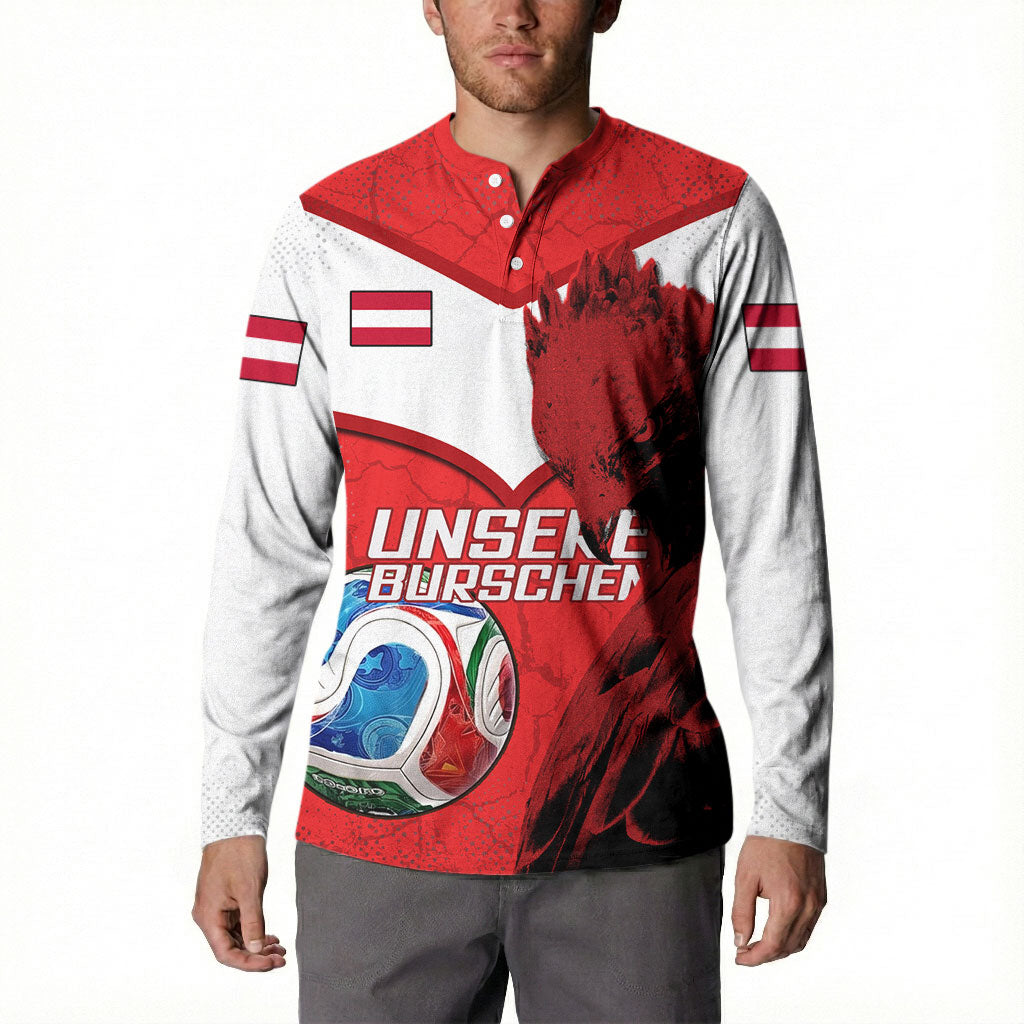 Personalized Austria Football Button Sweatshirt Unsere Burschen Eagle Mascot