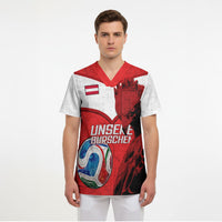 Personalized Austria Football Scrub Top Unsere Burschen Eagle Mascot
