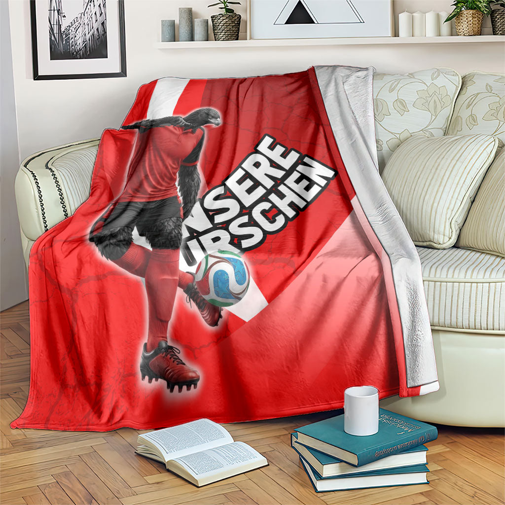 Austria Football Unsere Burschen Blanket Eagle Mascot Patriotic Wave Grunge
