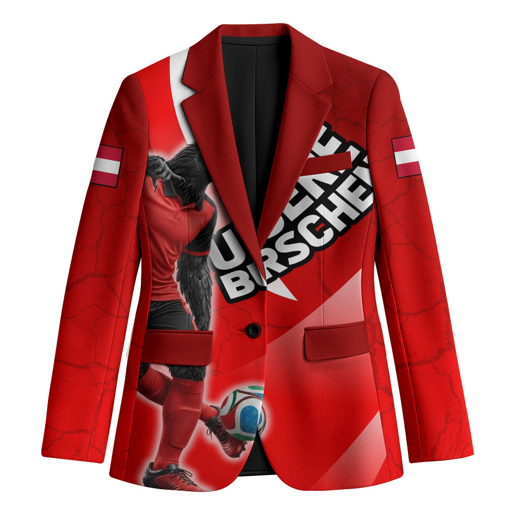 Personalized Austria Football Unsere Burschen Blazer Eagle Mascot Patriotic Wave Grunge