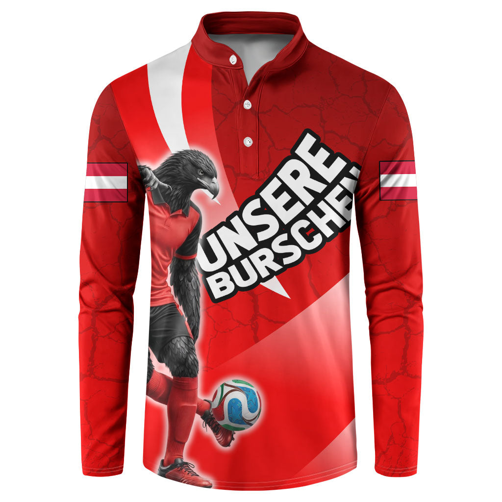 Personalized Austria Football Unsere Burschen Button Sweatshirt Eagle Mascot Patriotic Wave Grunge