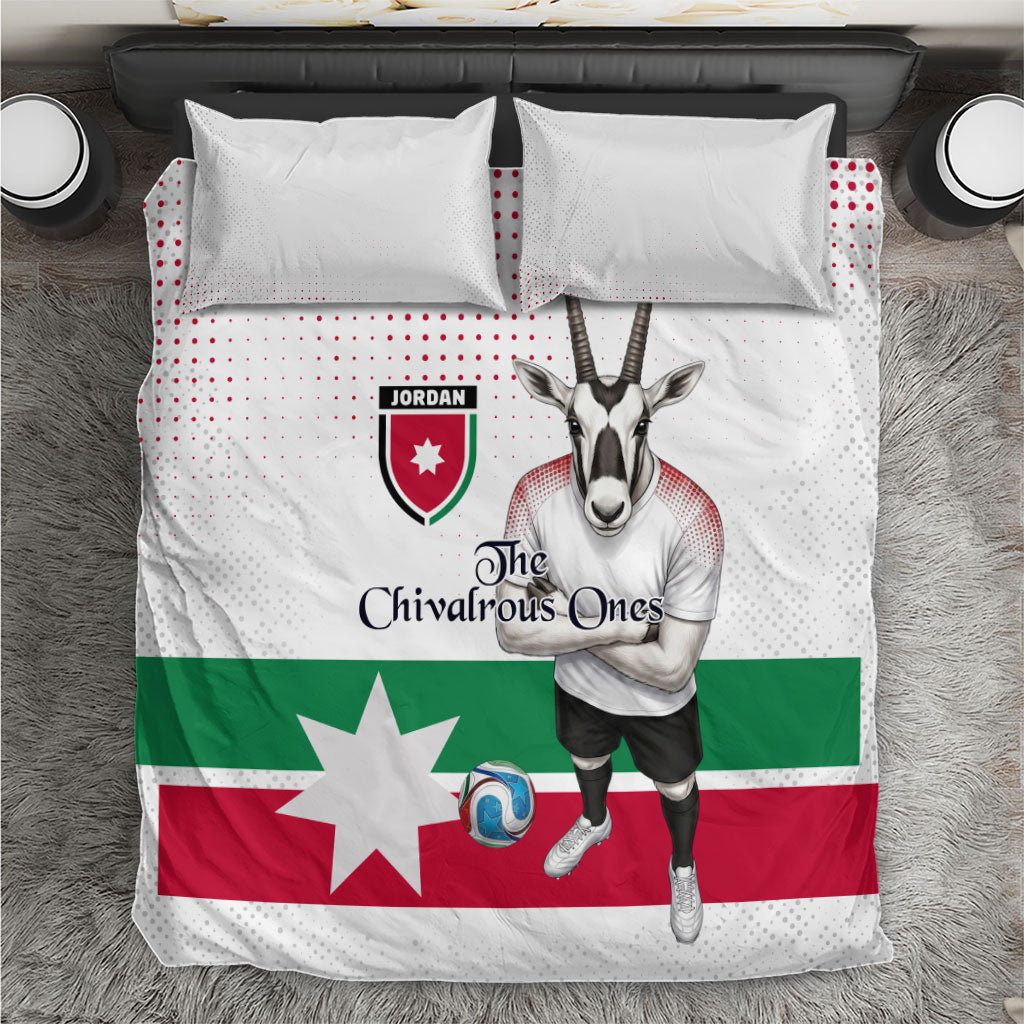 Jordan Football Bedding Set The Chivalrous Ones Oryx Mascot Patriotic Halftone Dot