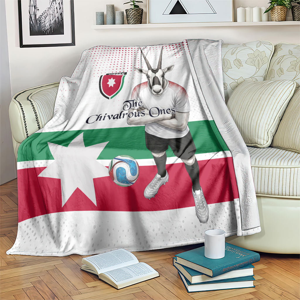 Jordan Football Blanket The Chivalrous Ones Oryx Mascot Patriotic Halftone Dot