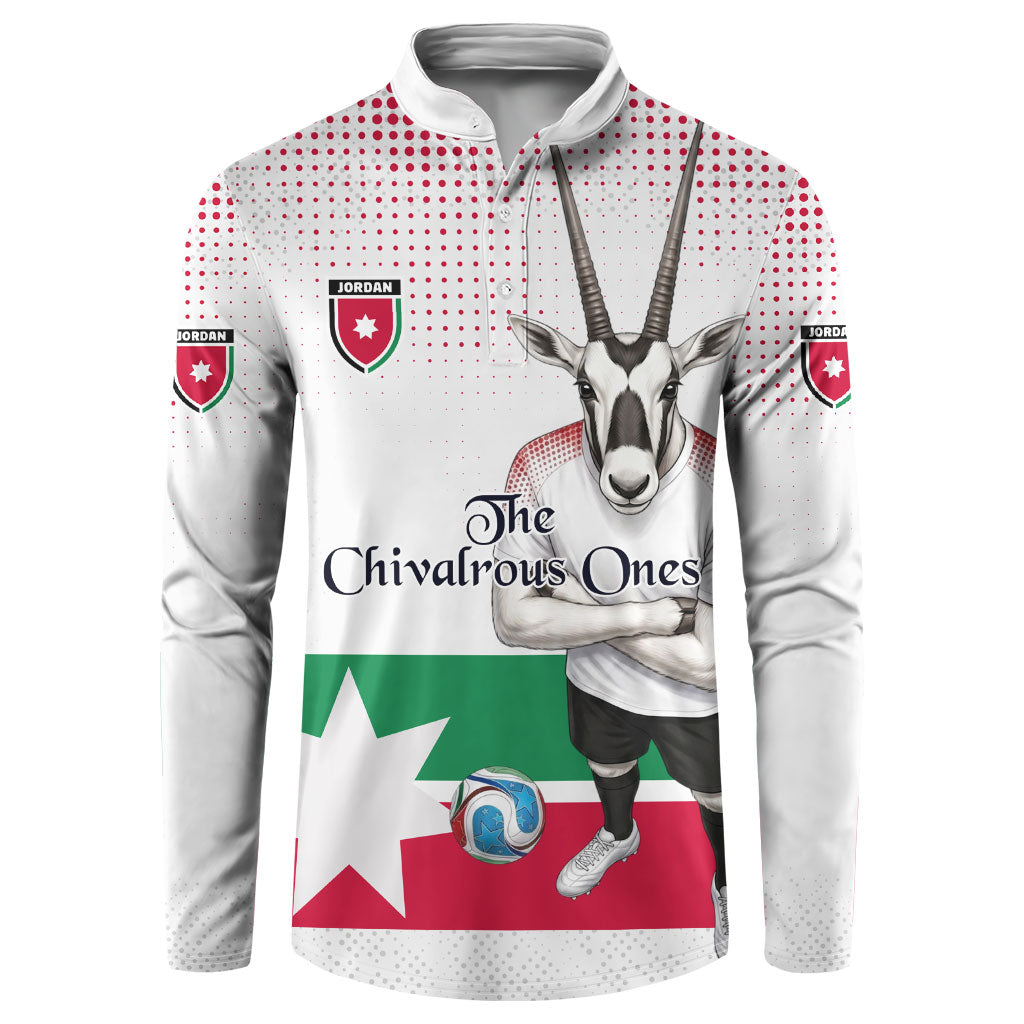 Personalized Jordan Football Button Sweatshirt The Chivalrous Ones Oryx Mascot Patriotic Halftone Dot