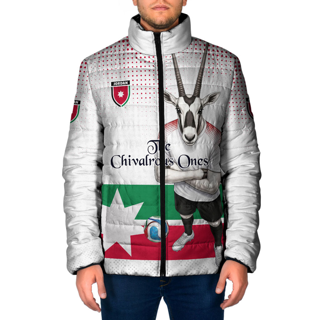 Personalized Jordan Football Padded Jacket The Chivalrous Ones Oryx Mascot Patriotic Halftone Dot