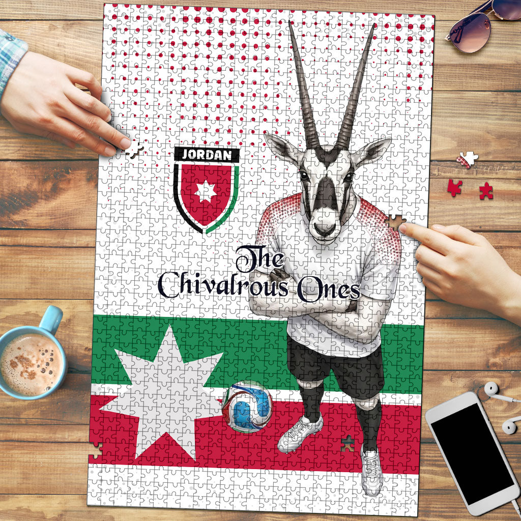 Jordan Football Puzzle The Chivalrous Ones Oryx Mascot Patriotic Halftone Dot