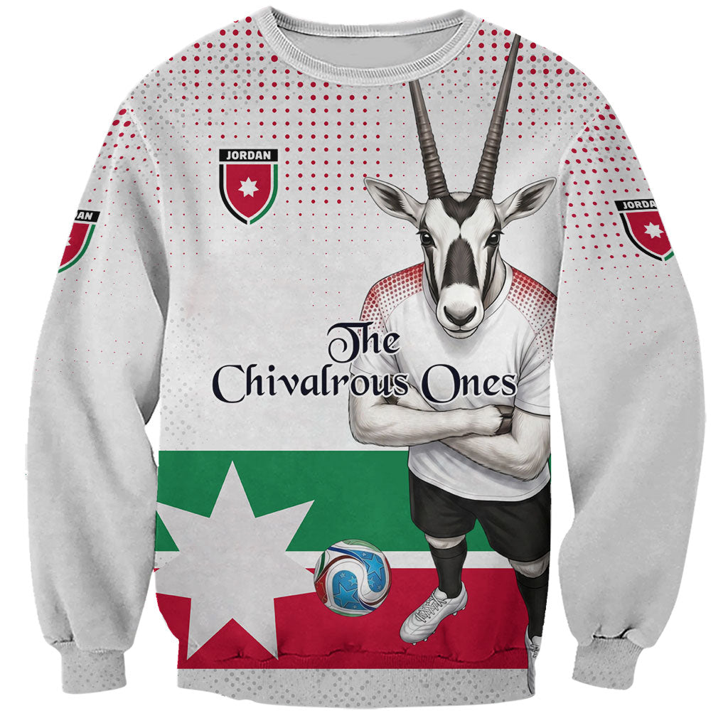 Personalized Jordan Football Sweatshirt The Chivalrous Ones Oryx Mascot Patriotic Halftone Dot