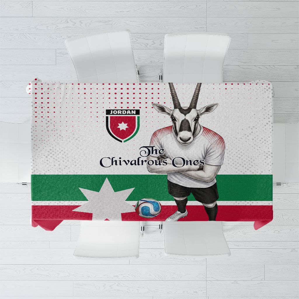 Jordan Football Tablecloth The Chivalrous Ones Oryx Mascot Patriotic Halftone Dot