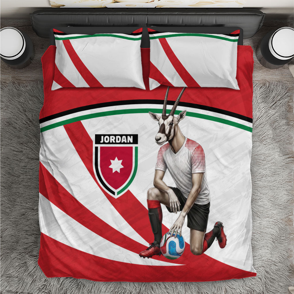 Jordan Football Oryx Mascot Bedding Set Patriotic Diagonal Stripe Athletic Graphic