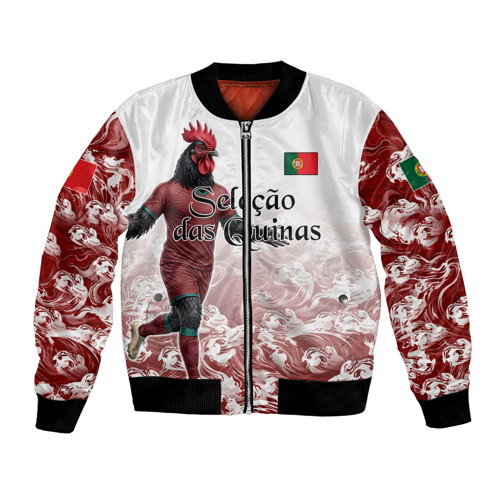 Personalized Portugal Football Selecao das Quinas Bomber Jacket Rooster Mascot Patriotic Ornate