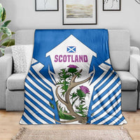 Scotland Thistle and Saltire Blanket with Blue and White National Design - Wonder Print Shop