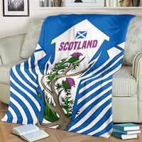 Scotland Thistle and Saltire Blanket with Blue and White National Design - Wonder Print Shop