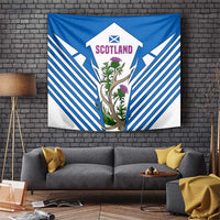 Scotland Thistle and Saltire Tapestry with Blue and White National Design - Wonder Print Shop