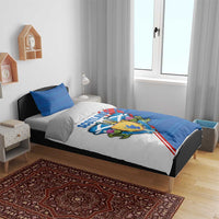 Scotland Blue Tartan Bedding Set with Crest and Saltire Shield Design - Wonder Print Shop