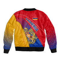 Armenia Flag Colors Bomber Jacket with National Emblem and Map Design - Wonder Print Shop