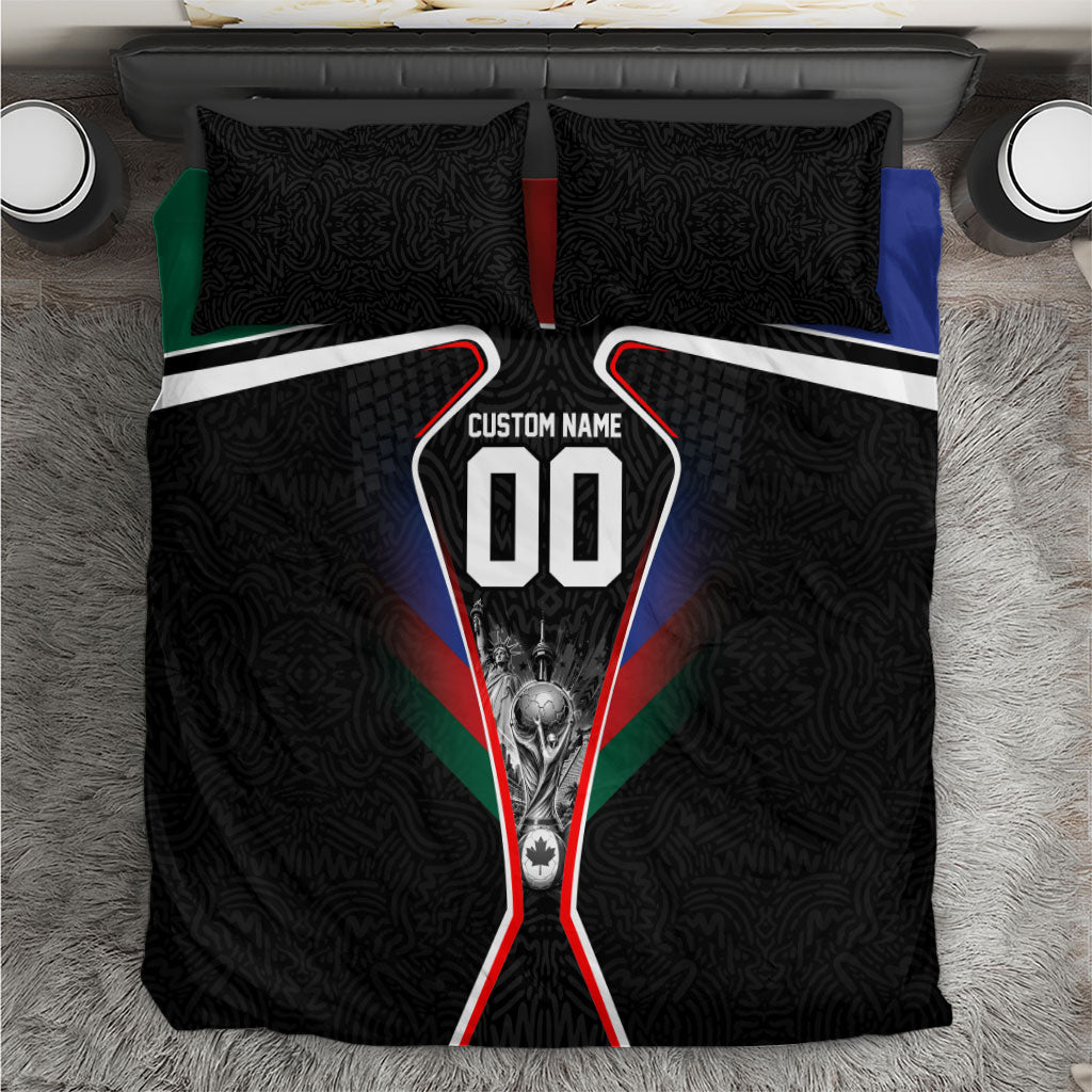 Personalized World Football 2026 Host Nations Bedding Set USA Canada Mexico Soccer Trophy