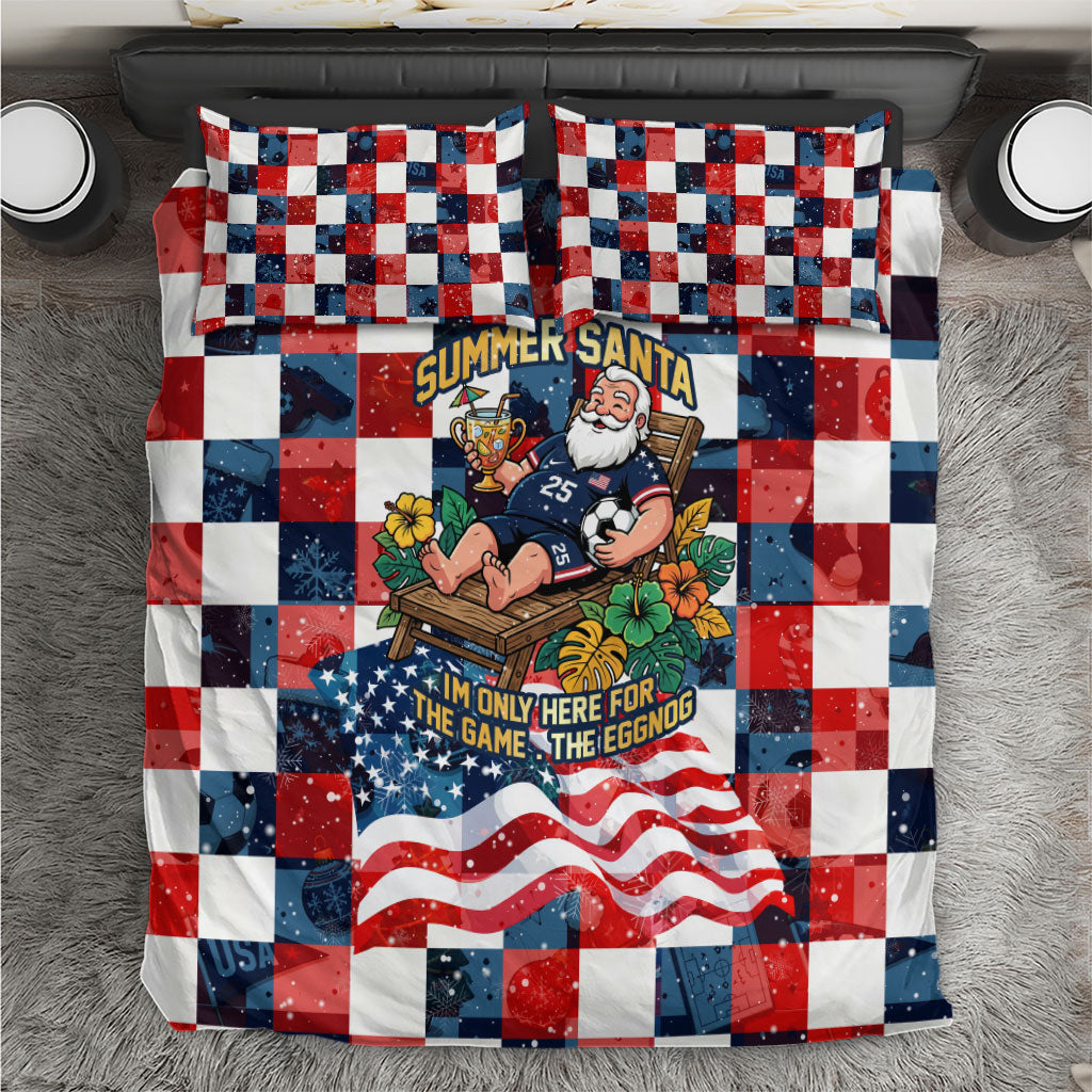 USA Soccer Summer Christmas In July Bedding Set Summer Santa World Football 2026