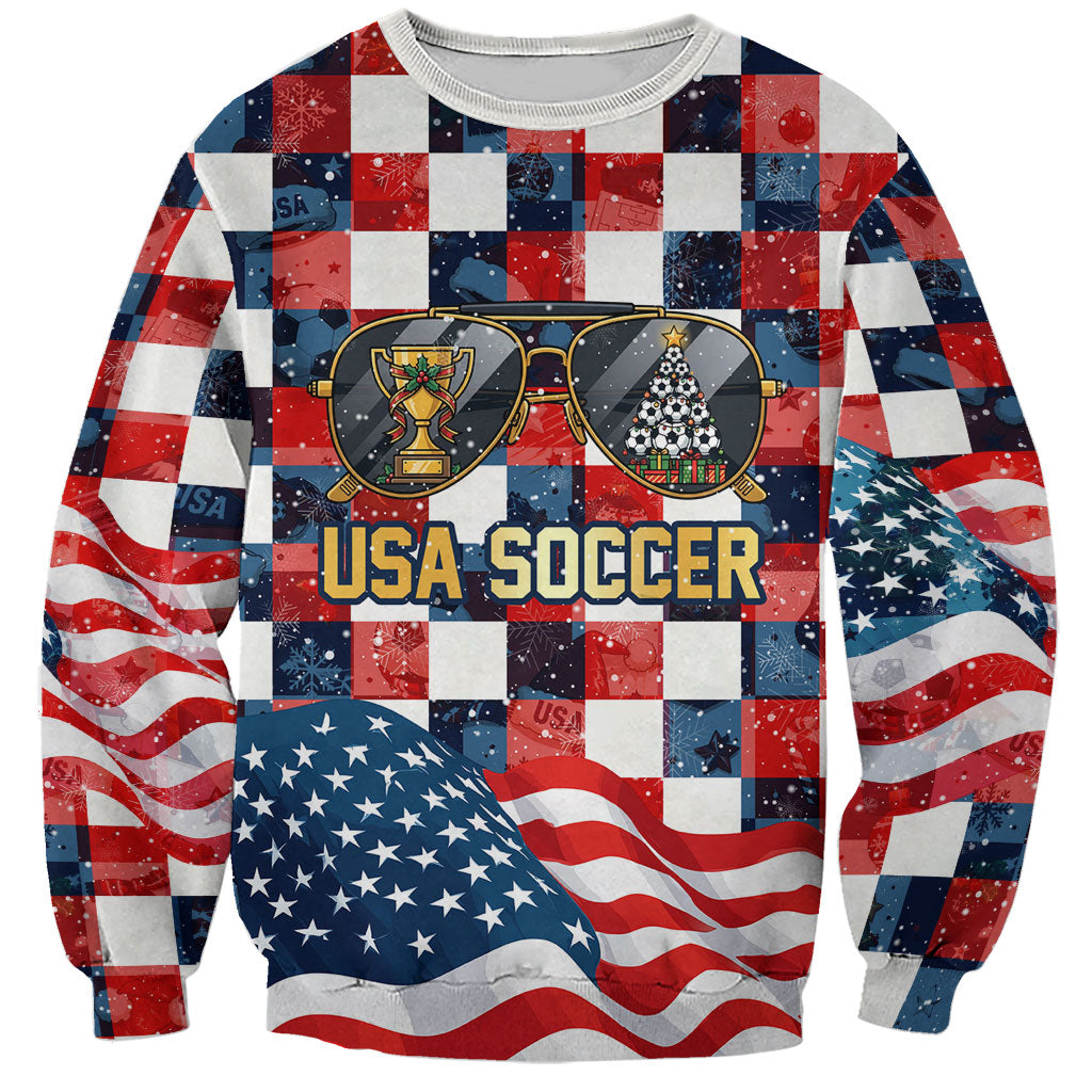 USA Soccer Summer Christmas In July Sweatshirt Summer Santa World Football 2026
