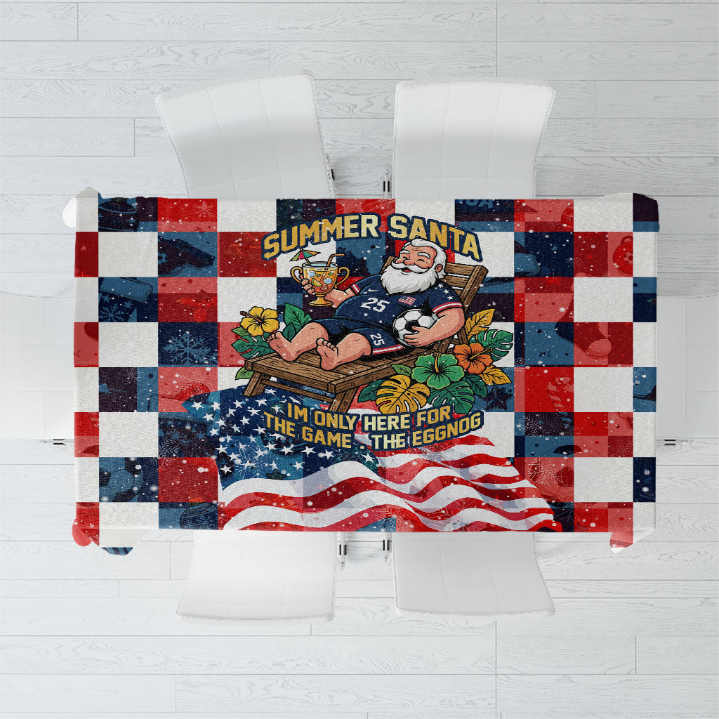 USA Soccer Summer Christmas In July Tablecloth Summer Santa World Football 2026