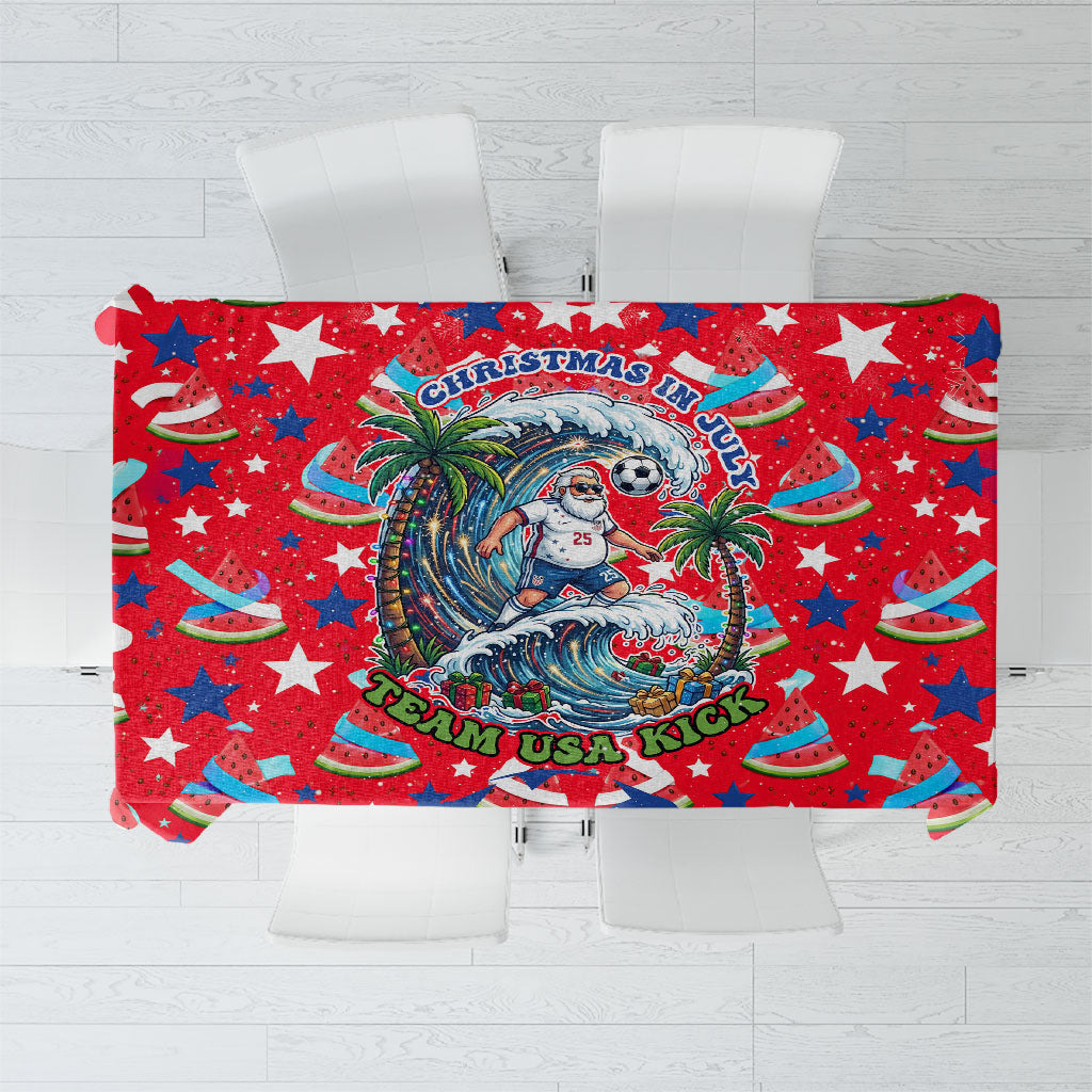 Christmas In July USA Soccer Tablecloth Surfing Santa Flamingo Summer Watermelon