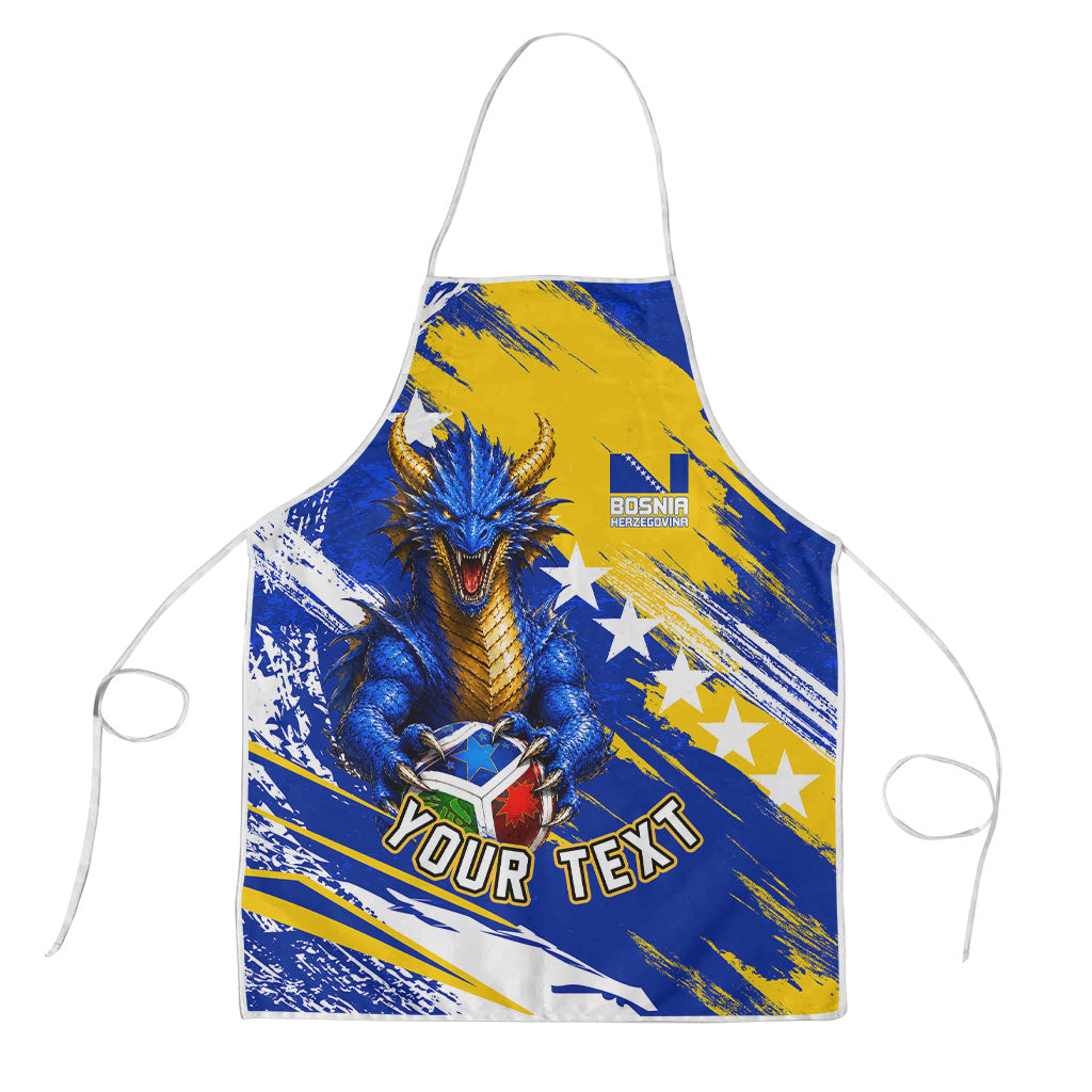 Personalized Bosnia Herzegovina Dragon Soccer Apron Bosnian Football Flag Stars Fleur De Lis Grunge