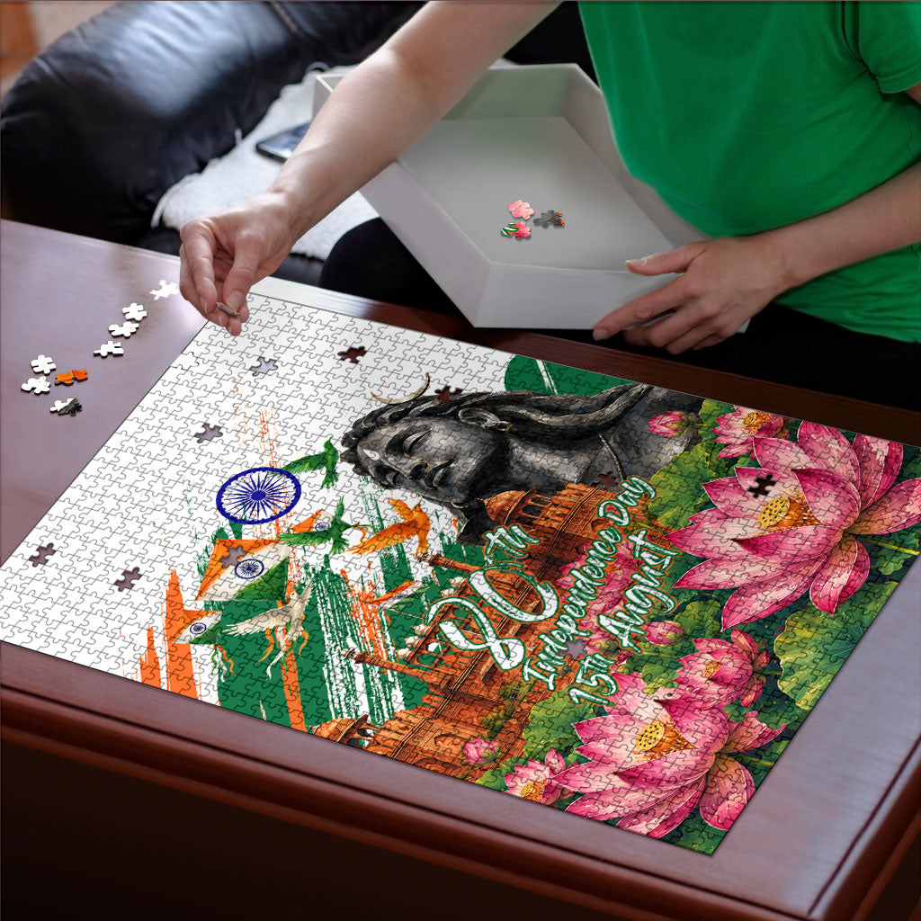 India 80th Independence Day Puzzle Ashoka Chakra Lotus Landmarks Shiva