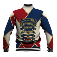 Jacques De Molay Baseball Jacket Crusader Knight Retro Virtues Seven Precepts