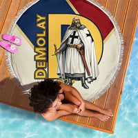 Jacques De Molay Beach Blanket Crusader Knight Retro Virtues Seven Precepts