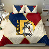 Jacques De Molay Bedding Set Crusader Knight Retro Virtues Seven Precepts