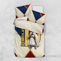Jacques De Molay Bedding Set Crusader Knight Retro Virtues Seven Precepts