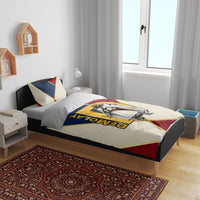 Jacques De Molay Bedding Set Crusader Knight Retro Virtues Seven Precepts