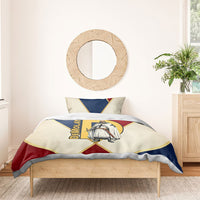 Jacques De Molay Bedding Set Crusader Knight Retro Virtues Seven Precepts