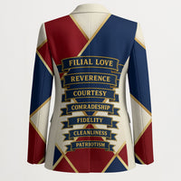 Jacques De Molay Blazer Crusader Knight Retro Virtues Seven Precepts