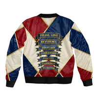 Jacques De Molay Bomber Jacket Crusader Knight Retro Virtues Seven Precepts