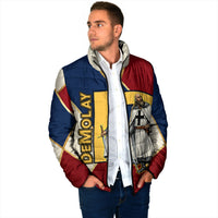Jacques De Molay Padded Jacket Crusader Knight Retro Virtues Seven Precepts