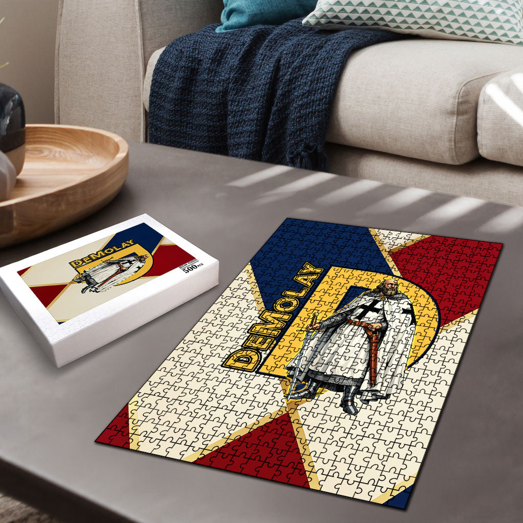 Jacques De Molay Puzzle Crusader Knight Retro Virtues Seven Precepts