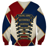 Jacques De Molay Sweatshirt Crusader Knight Retro Virtues Seven Precepts