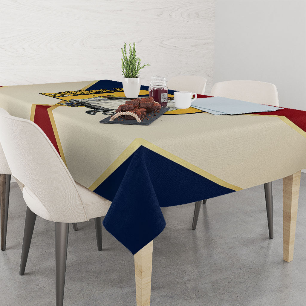 Jacques De Molay Tablecloth Crusader Knight Retro Virtues Seven Precepts