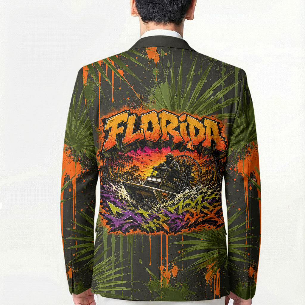 Florida Alligator Airboat Blazer Everglade Swamp Life Graffiti Splatter Artwork