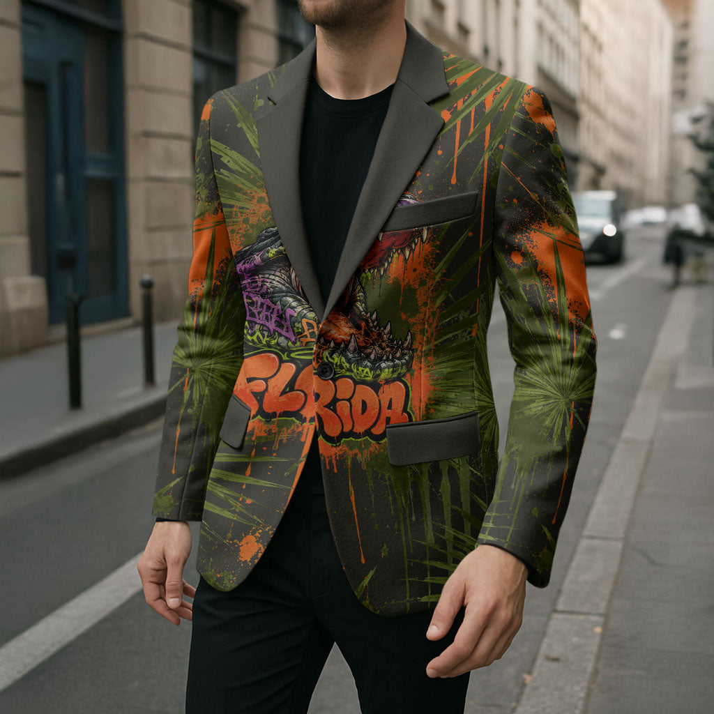 Florida Alligator Airboat Blazer Everglade Swamp Life Graffiti Splatter Artwork