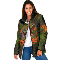 Florida Alligator Airboat Padded Jacket Everglade Swamp Life Graffiti Splatter Artwork