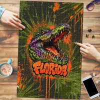 Florida Alligator Airboat Puzzle Everglade Swamp Life Graffiti Splatter Artwork