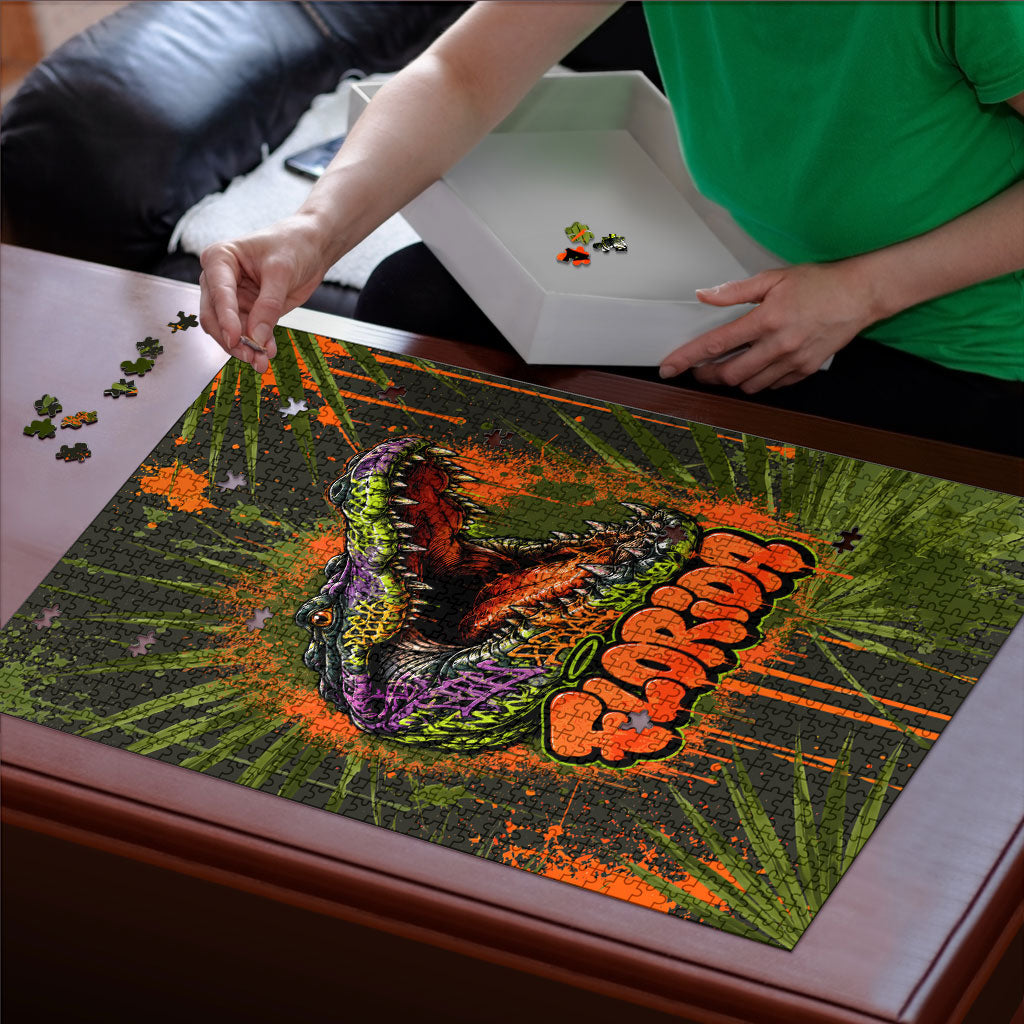 Florida Alligator Airboat Puzzle Everglade Swamp Life Graffiti Splatter Artwork