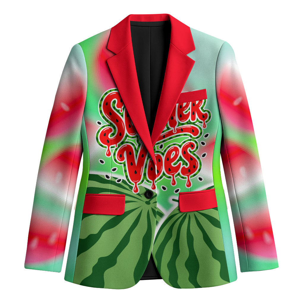 Summer Vibes Watermelon Blazer Drinks And Fruit - Vibrant Watercolor Style - Tropical Vacation Art