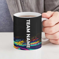 Colorful Bowling Ball and Pins Graphic Ceramic Mug Custom with Paint Splash - Wonder Print Shop