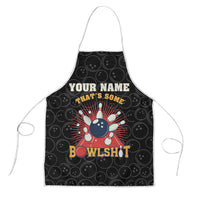 Flaming Bowling Ball Apron with Strike Explosion and Funny Quote Graphic on Bowling - Wonder Print Shop