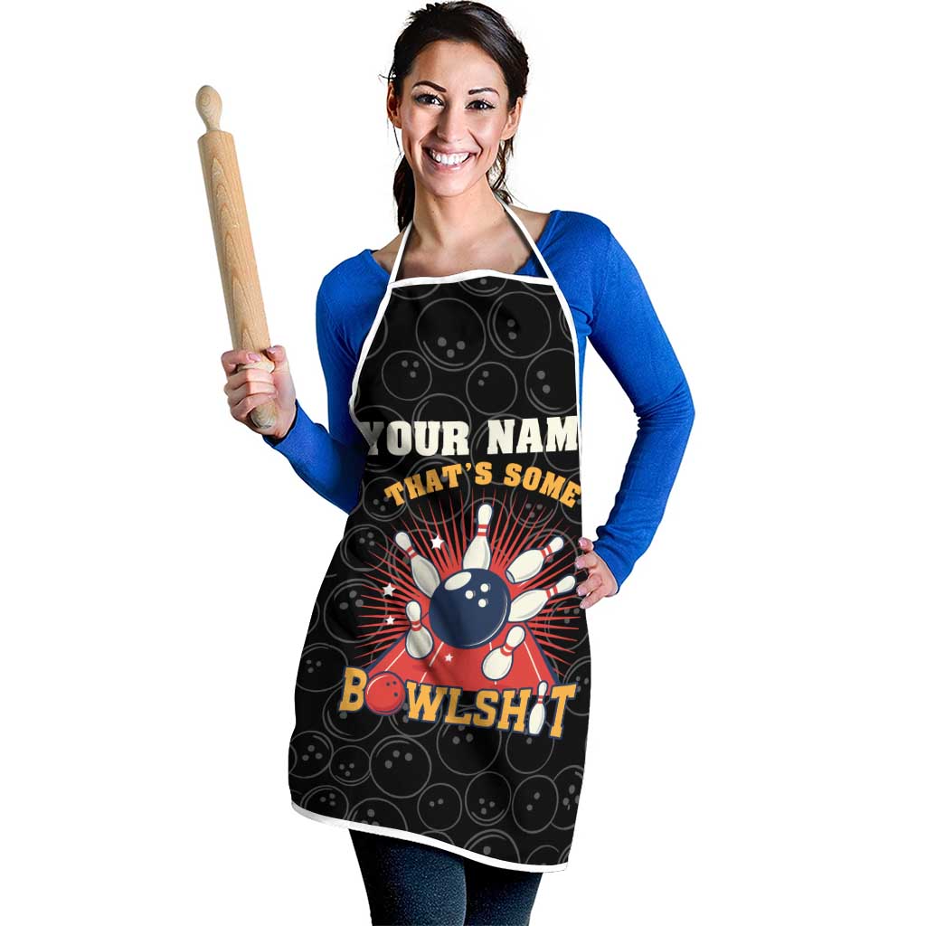 Flaming Bowling Ball Apron with Strike Explosion and Funny Quote Graphic on Bowling - Wonder Print Shop